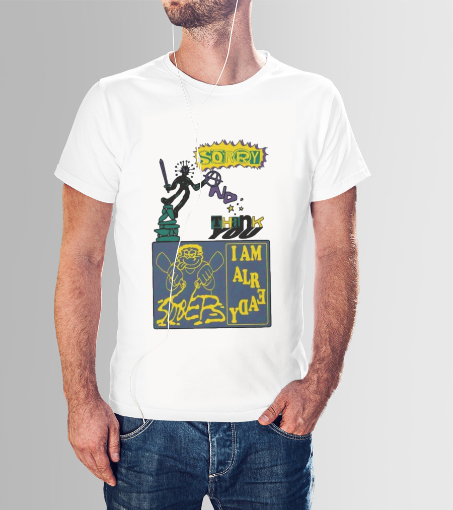 Sorry No Thank You I Am Already Sober Street Collage T-Shirt
