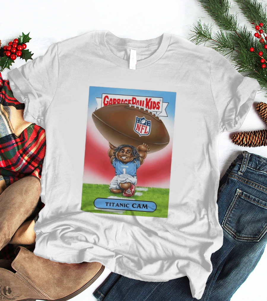 Garbage Pail Kids Titanic Cam NFL Tennessee Titans Card T-Shirt
