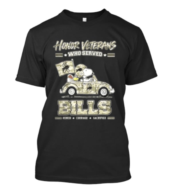 Buffalo Bills Peanuts Snoopy Honor Veterans Who Served T-Shirt