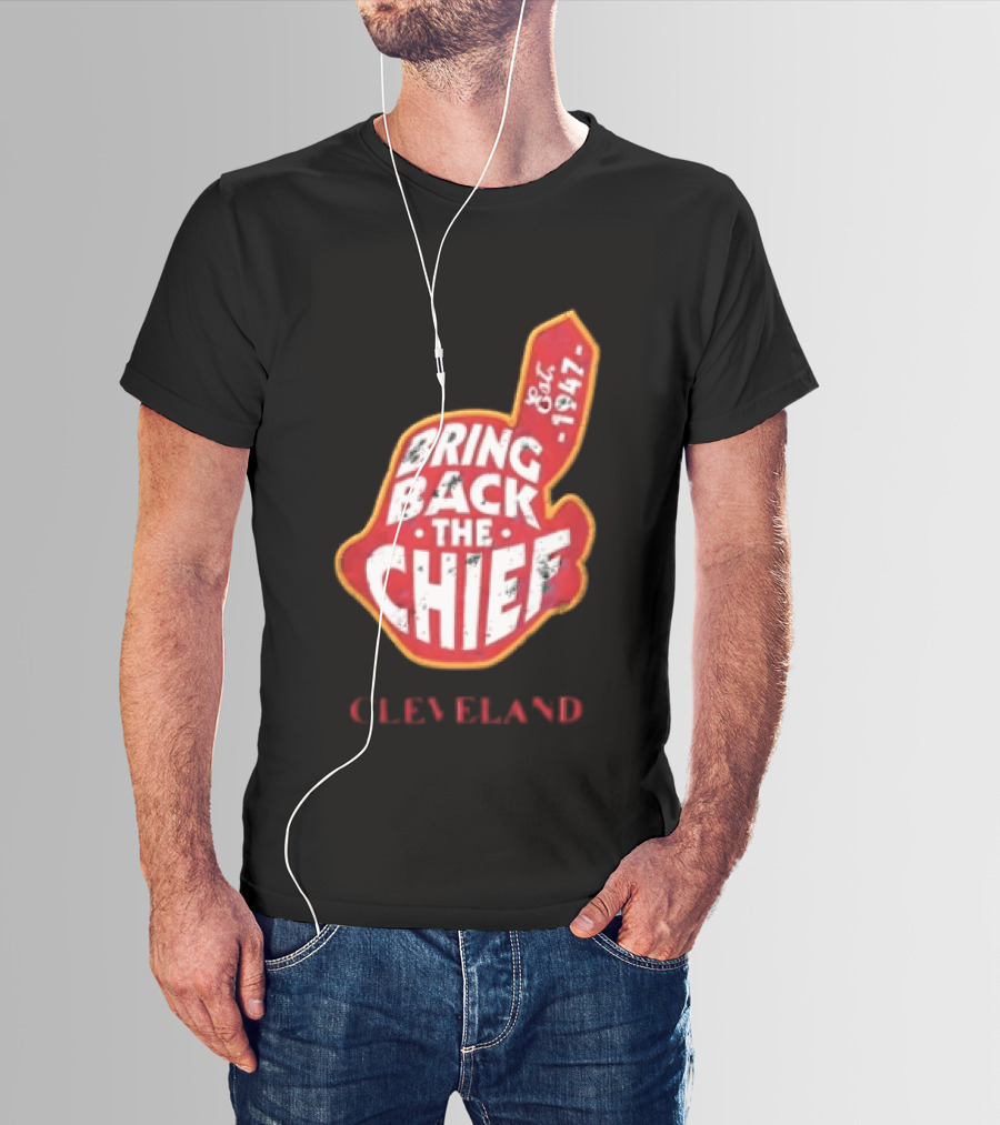 Bring Back The Chief Est. 1947 Foam Finger Red Yellow Cleveland T-Shirt