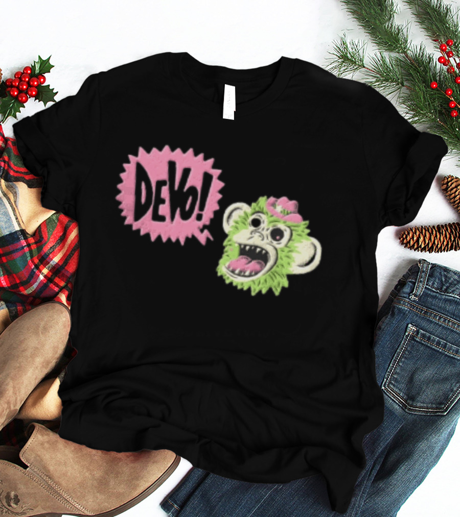 Devo Green Monkey Pink Hat T-Shirt