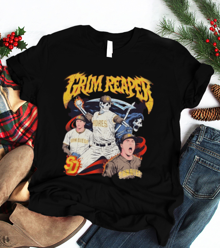 Grim Reaper Padres San Diego Baseball SD T-Shirt
