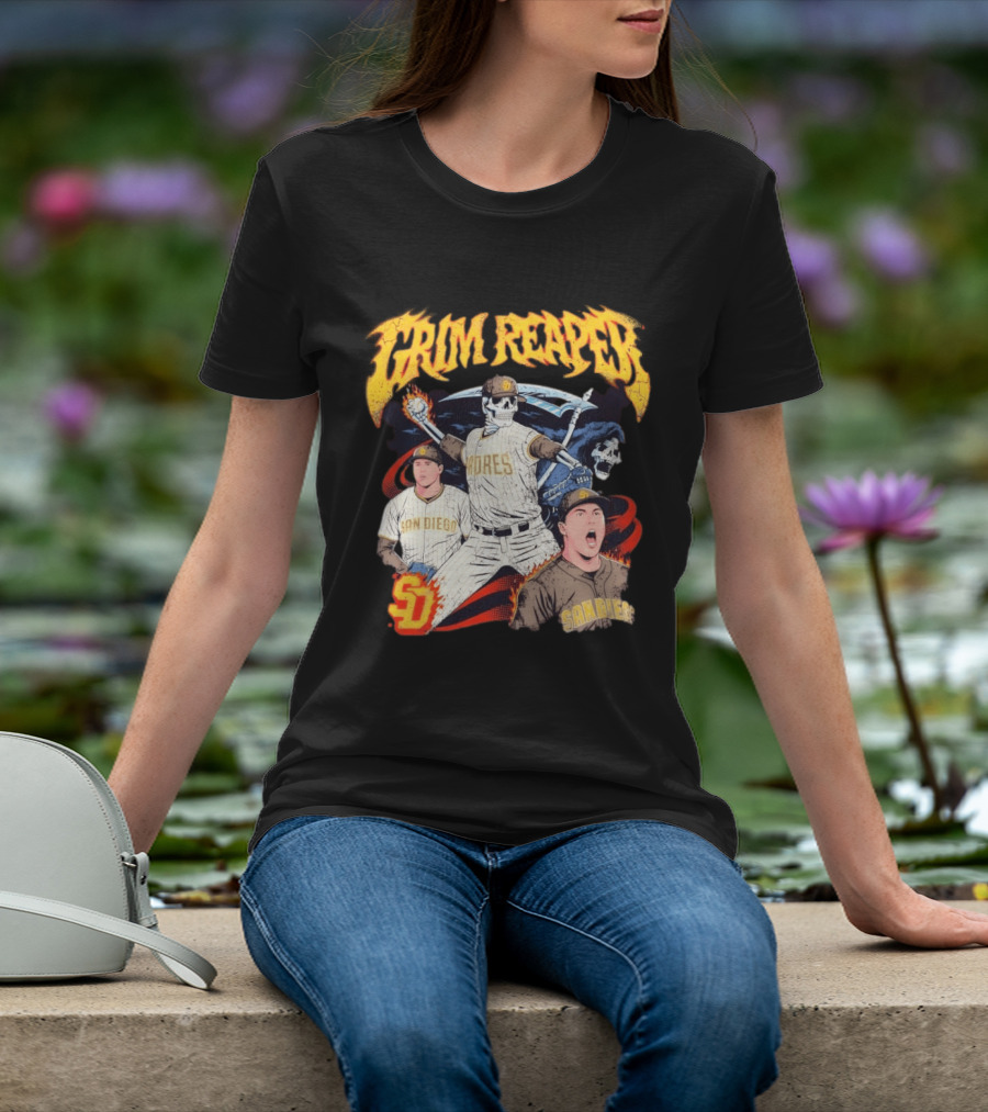 Grim Reaper Padres San Diego Baseball SD T-Shirt