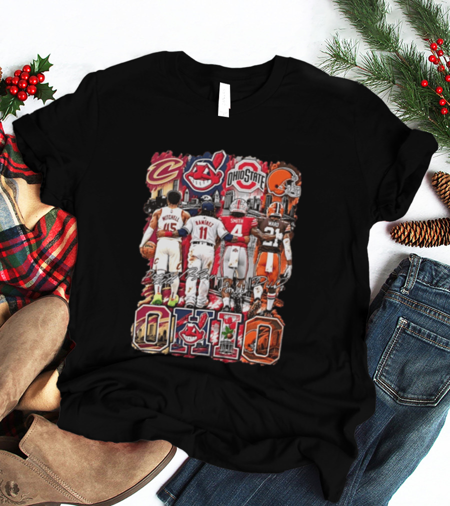 Ohio Cavaliers Guardians Buckeyes Browns Mitchell Ramirez Smith Ward T-Shirt