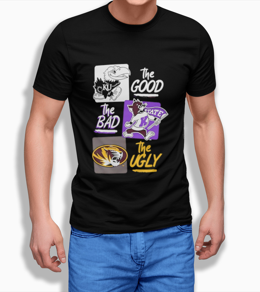 Kansas Jayhawks Wildcats Tigers The Good The Bad The Ugly T-Shirt