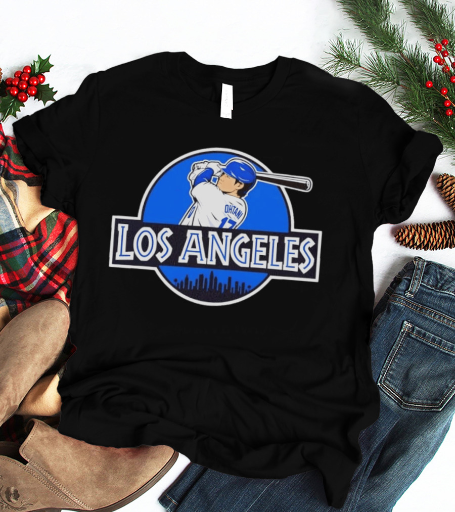 Kike Hernandez Jurassic World Los Angeles Dodgers Baseball Los Angeles Ohtani 17 T-Shirt