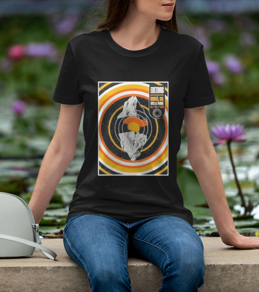 Editors Band Bogota Colombia Rock Al Parque October 12 2026 Concert Retro Circles And Mountain T-Shirt