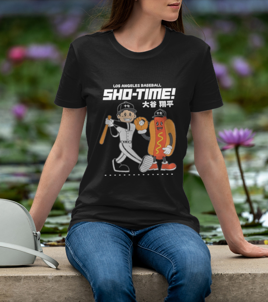 Los Angeles Baseball Sho Time Shohei Ohtani Hotdog T-Shirt