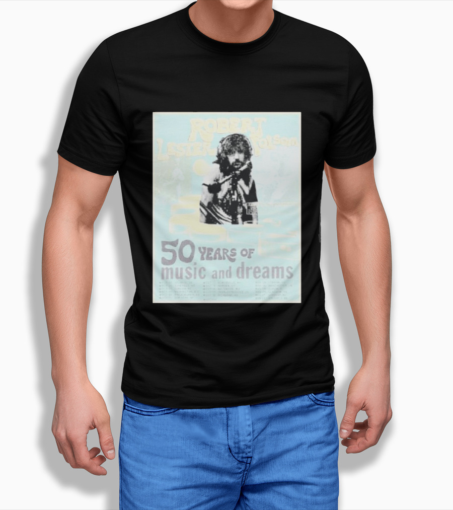 Robert Lester Folsom 50 Years Of Music And Dreams Tour 2026 Atlanta GA To Brussels BE Dates Short Black T-Shirt