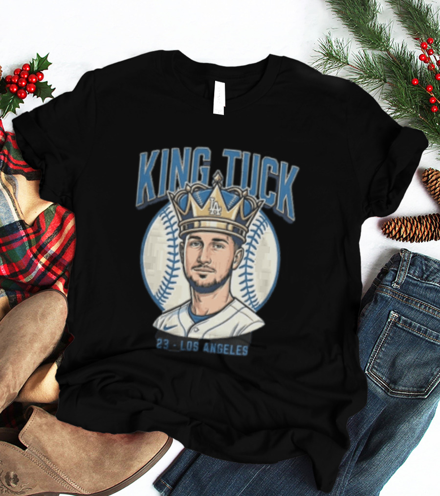 King Tuck Los Angeles Dodgers 23 Baseball Crown T-Shirt