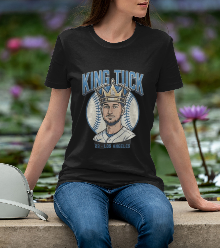 King Tuck Los Angeles Dodgers 23 Baseball Crown T-Shirt