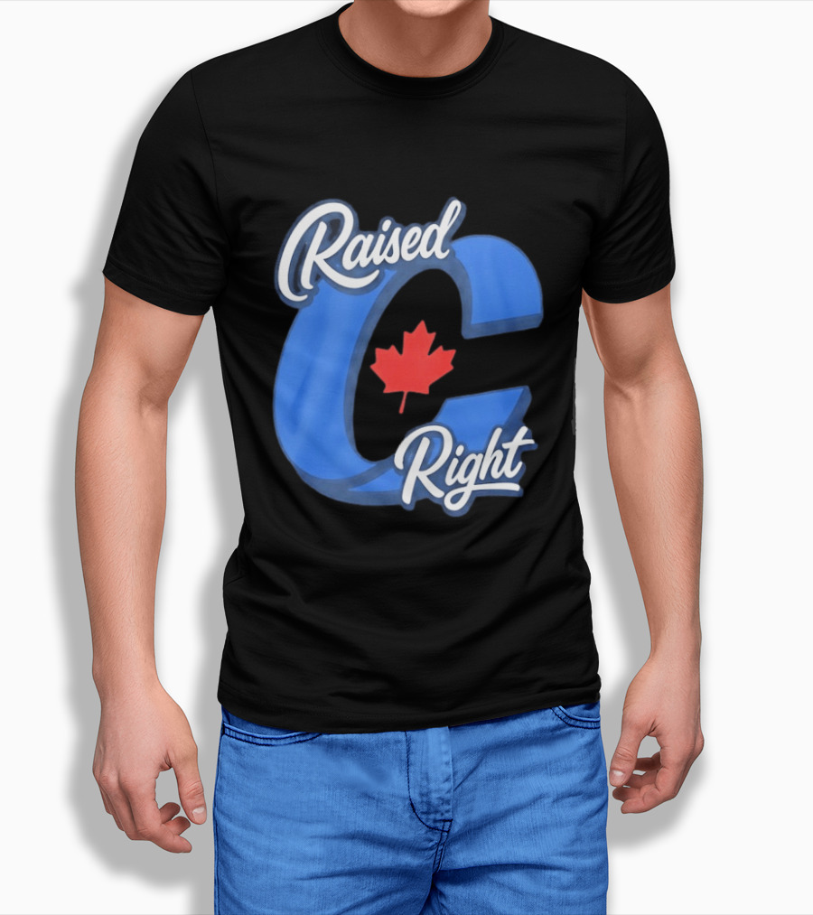 Raised Right Canada Proud Conservative Canadian Maple Leaf C T-Shirt