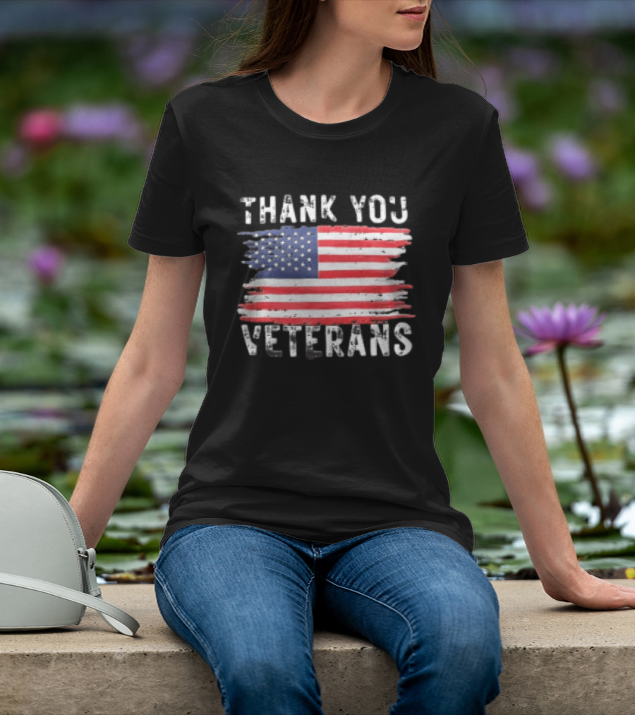 Thank You Veterans American Flag Appreciation T-Shirt