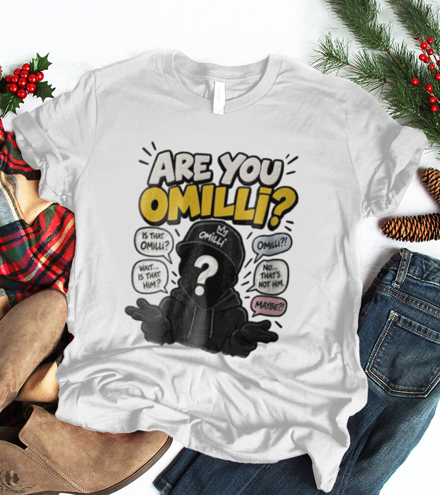 Are You Omilli Mystery Creator Streamer Iconic Question Marks And Quotes T-Shirt