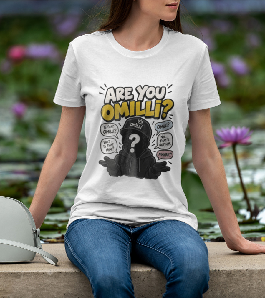 Are You Omilli Mystery Creator Streamer Iconic Question Marks And Quotes T-Shirt