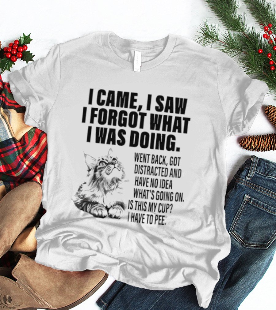 I Came I Saw I Forgot What I Was Doing Cat Got Distracted Coffee T-Shirt