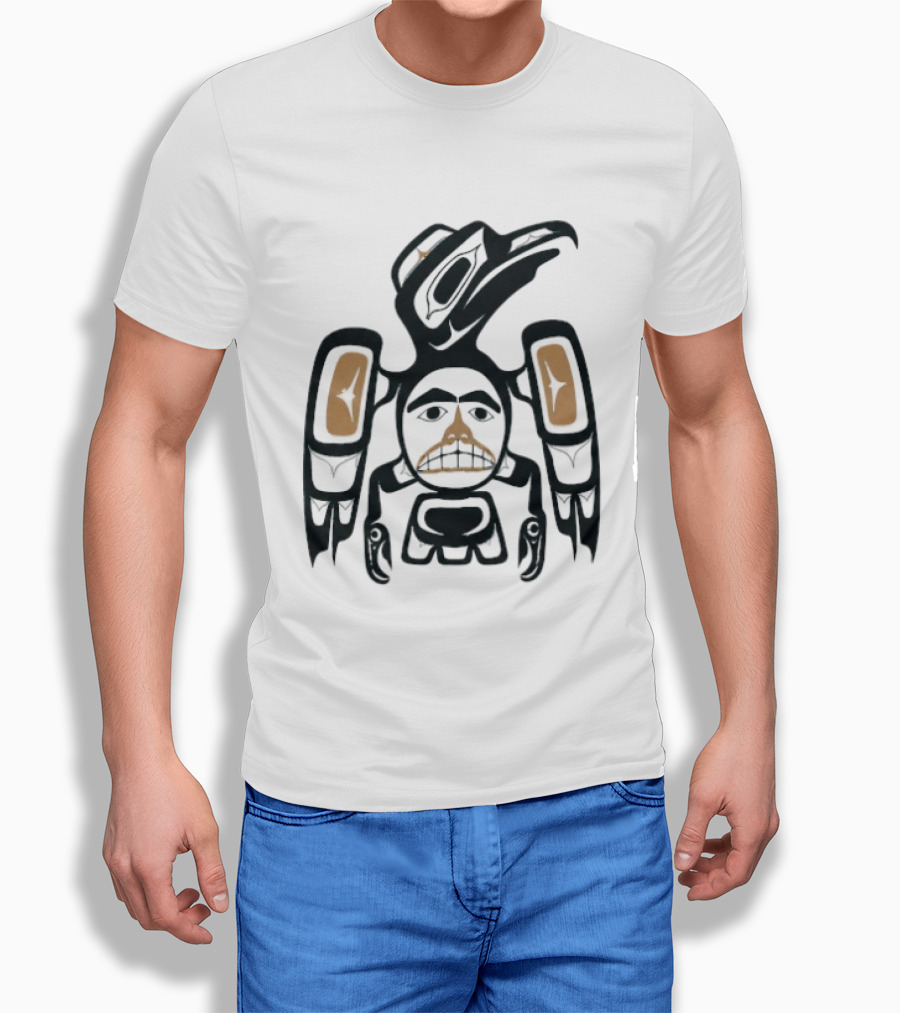 Jennifer Lawrence Turquoise Tribal Art Bird Totem T-Shirt