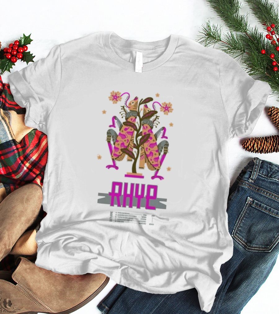 Rhye X Chepeshepe Mexico Tour 2026 Vibrant Floral And Creature Motif T-Shirt