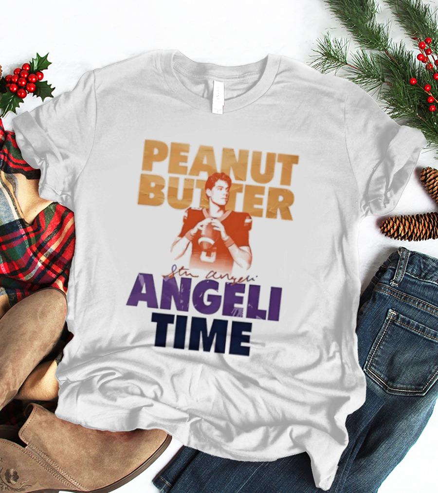 Peanut Butter Steve Angeli Time Football Player Holding Ball T-Shirt