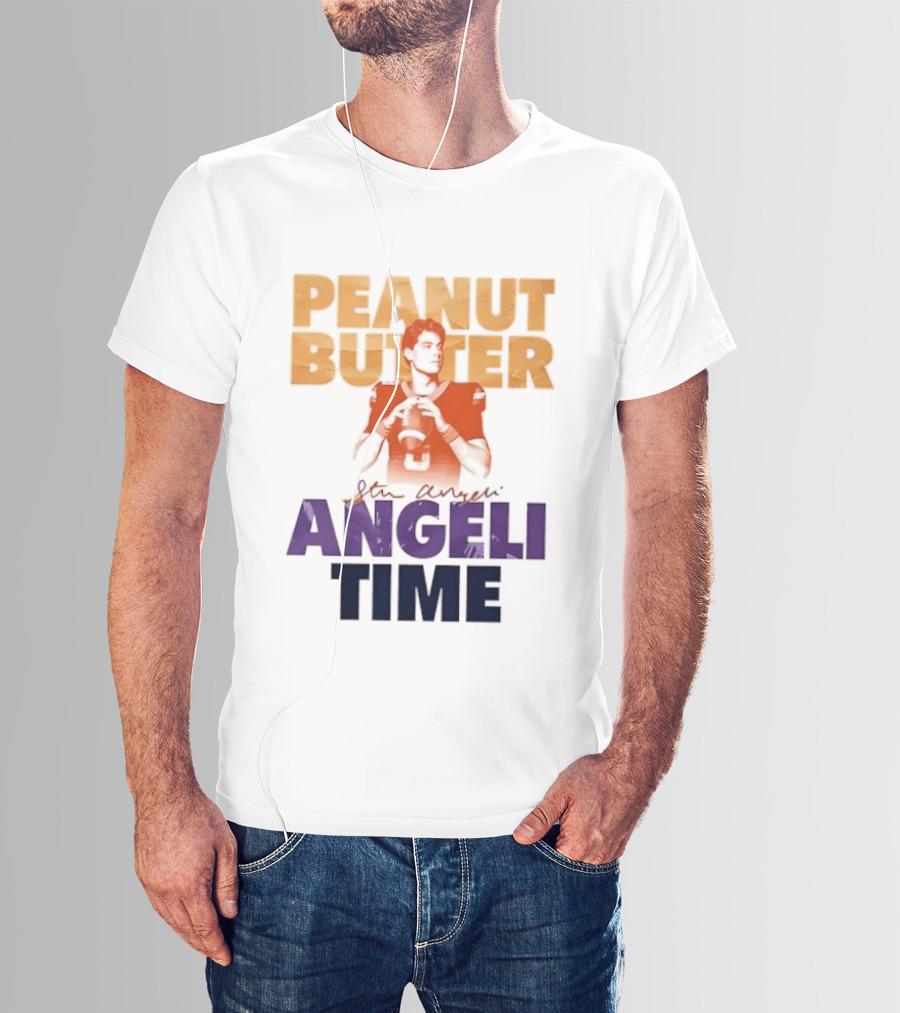 Peanut Butter Steve Angeli Time Football Player Holding Ball T-Shirt