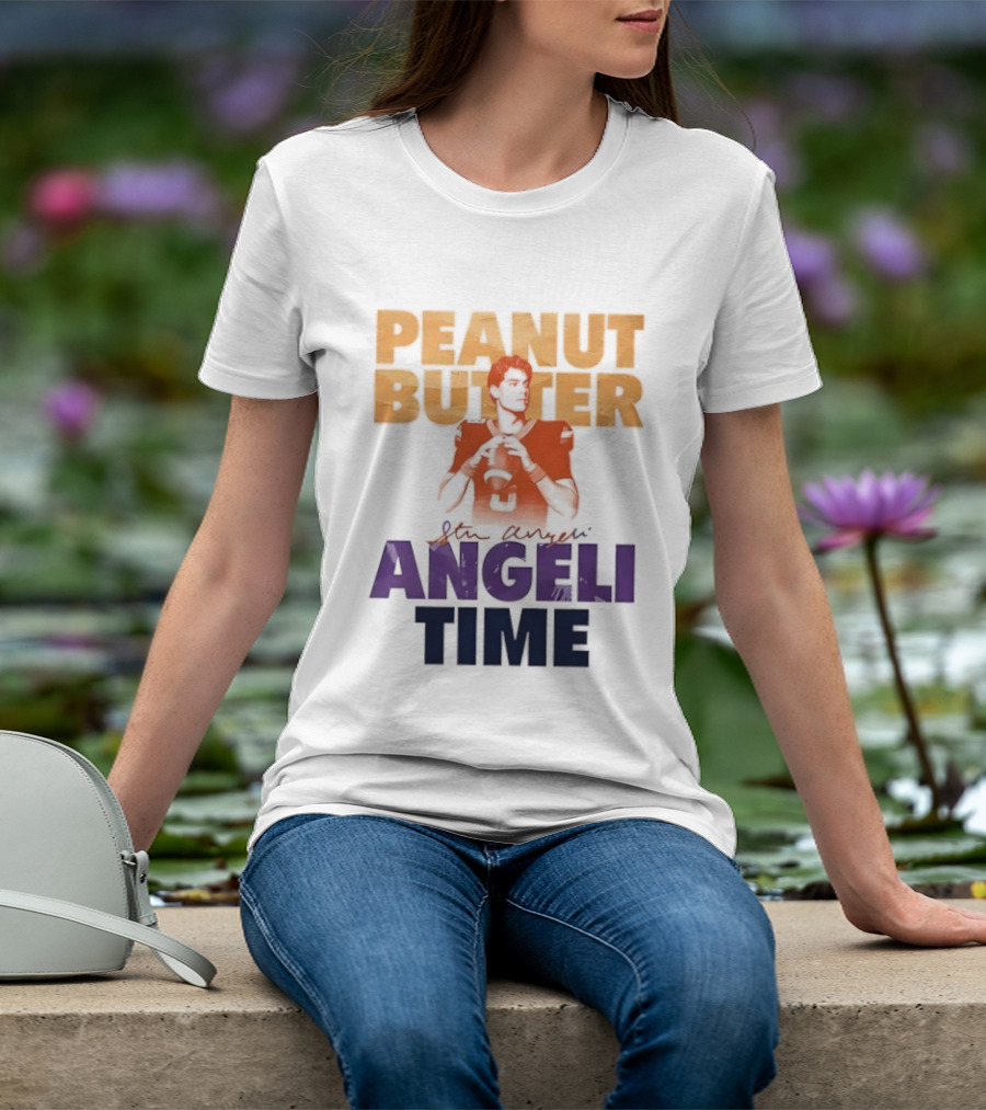 Peanut Butter Steve Angeli Time Football Player Holding Ball T-Shirt