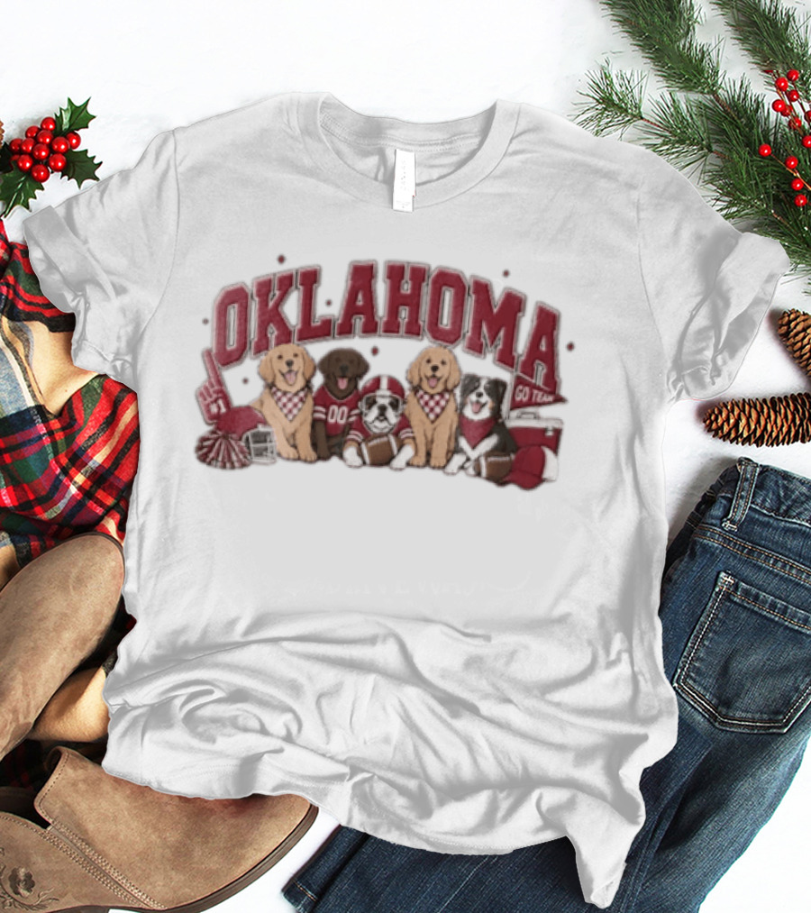 Oklahoma Sooners Go Team Dogs In Football Jerseys T-Shirt