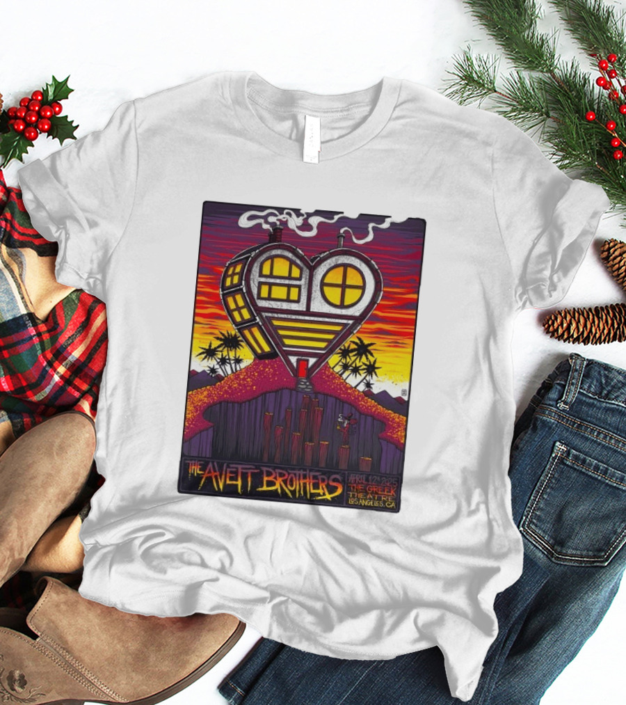 The Avett Brothers Heart Shaped House Greek Theater Los Angeles CA April 12 2025 T-Shirt