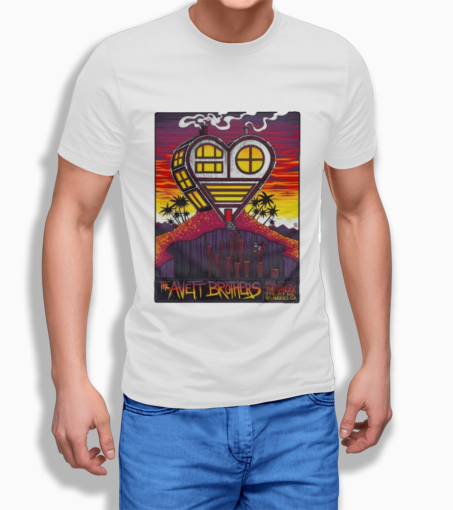 The Avett Brothers Heart Shaped House Greek Theater Los Angeles CA April 12 2025 T-Shirt