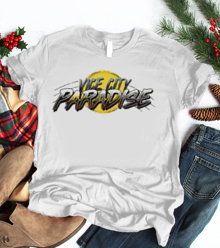 The Wynwood Walls Shop Faile Vice City Paradise Retro Inspired Style White T-Shirt