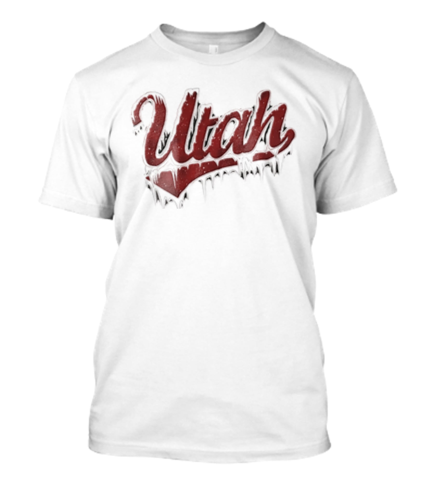 Utah Icy Snow Icicles Script Retro Style Dripping Lettering T-Shirt