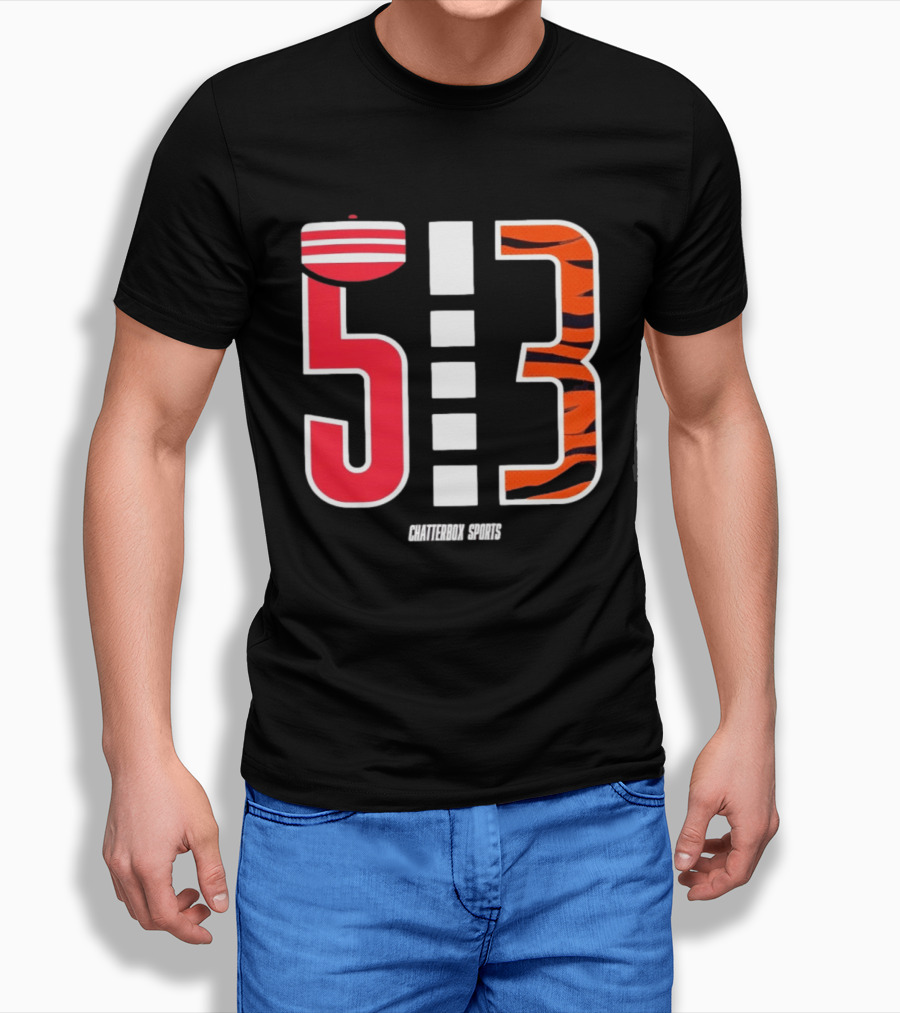 513 Cincinnati Bengals Helmet Tiger Stripes Chatterbox Sports T-Shirt