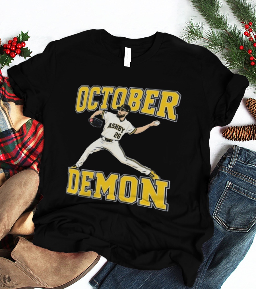 Aaron Ashby October Demon Pitcher 26 Baseball Player T-Shirt