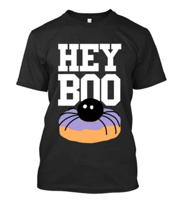 Hey Boo Spider On Donut Halloween Fun T-Shirt