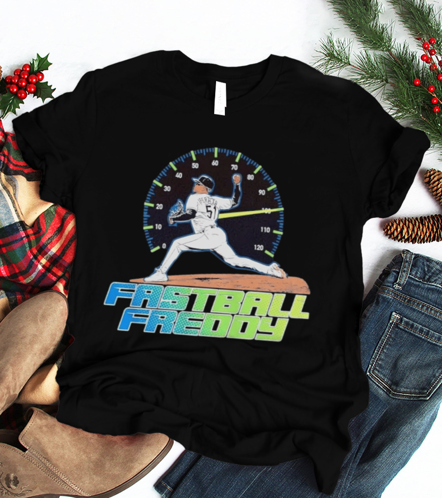 Fastball Freddy Peralta 51 Baseball Player Pitcher Speedometer T-Shirt