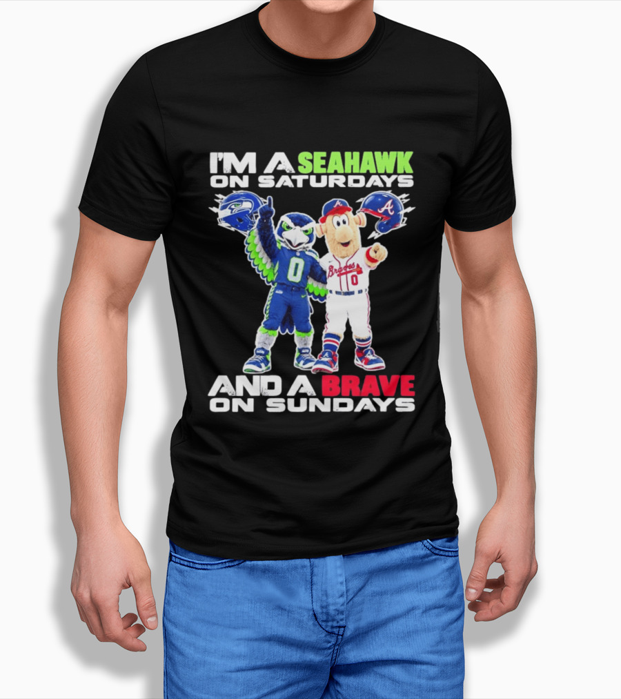 I'm A Seahawk On Saturdays And A Brave On Sundays T-Shirt