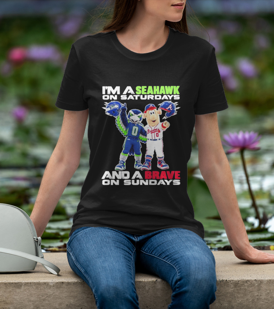 I'm A Seahawk On Saturdays And A Brave On Sundays T-Shirt