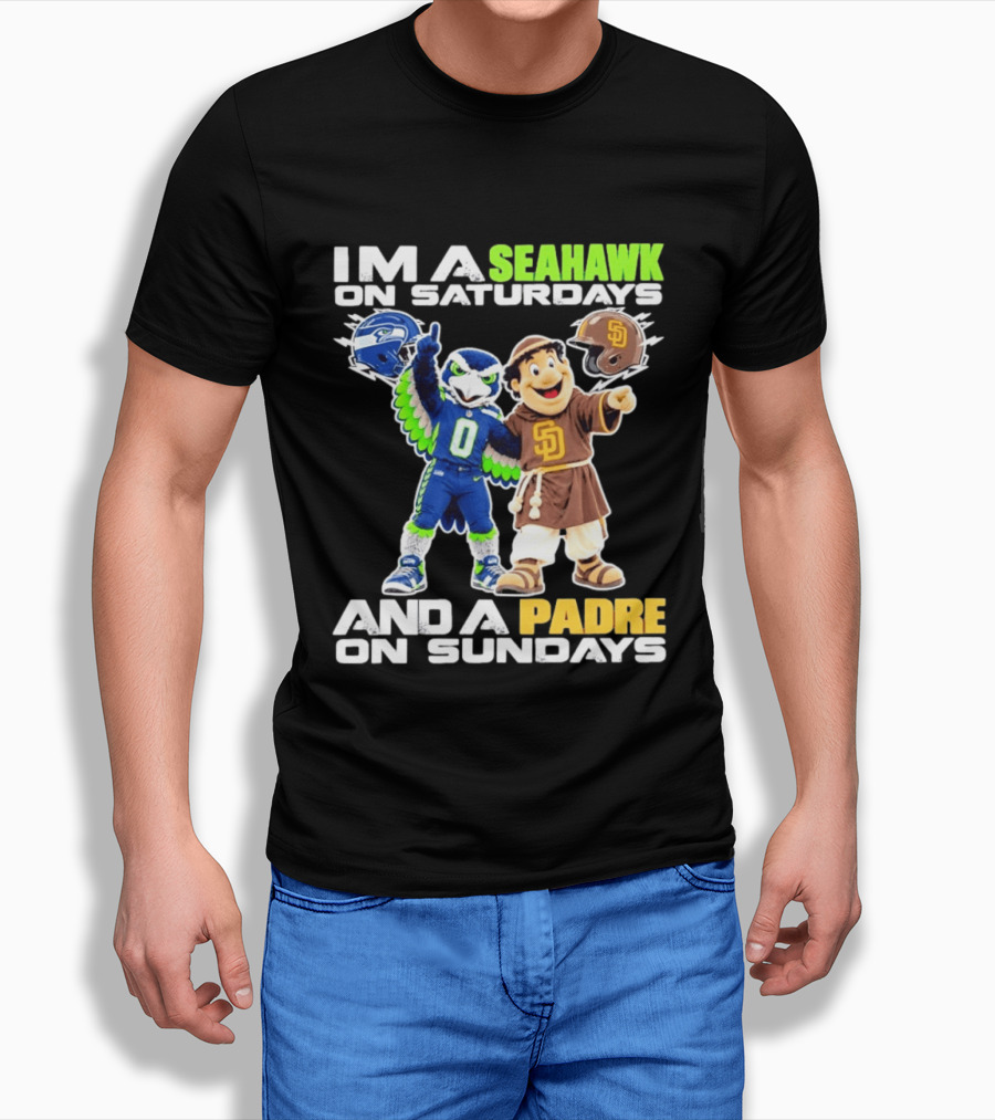 I'm A Seahawk On Saturdays And A Padre On Sundays T-Shirt