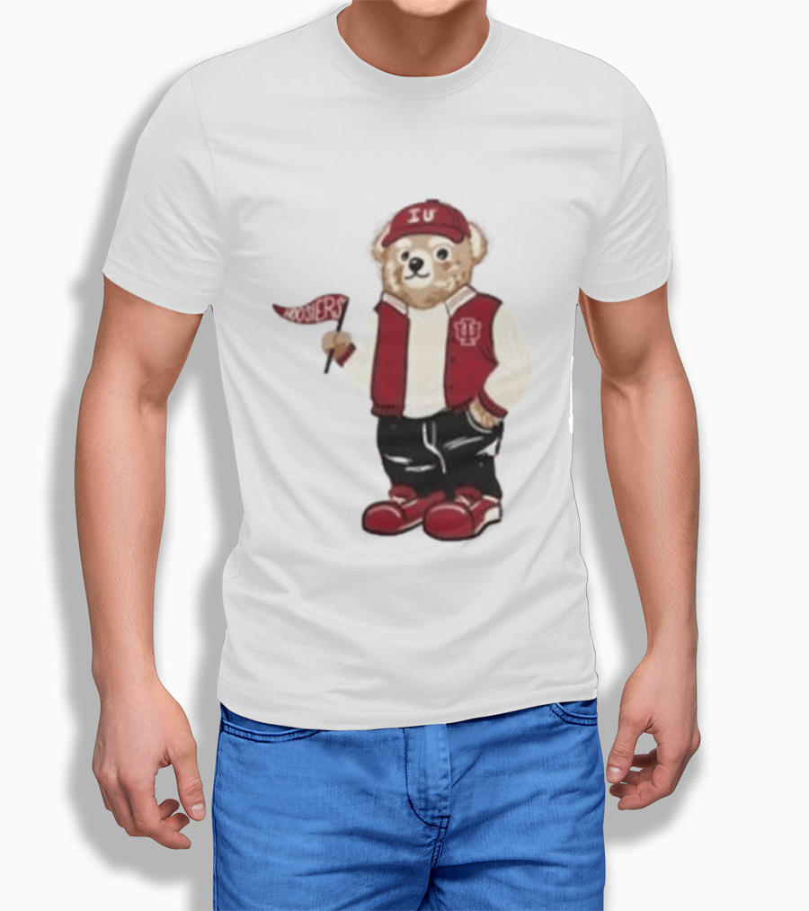 Indiana Hoosiers Polo Bear IU Jacket And Cap T-Shirt