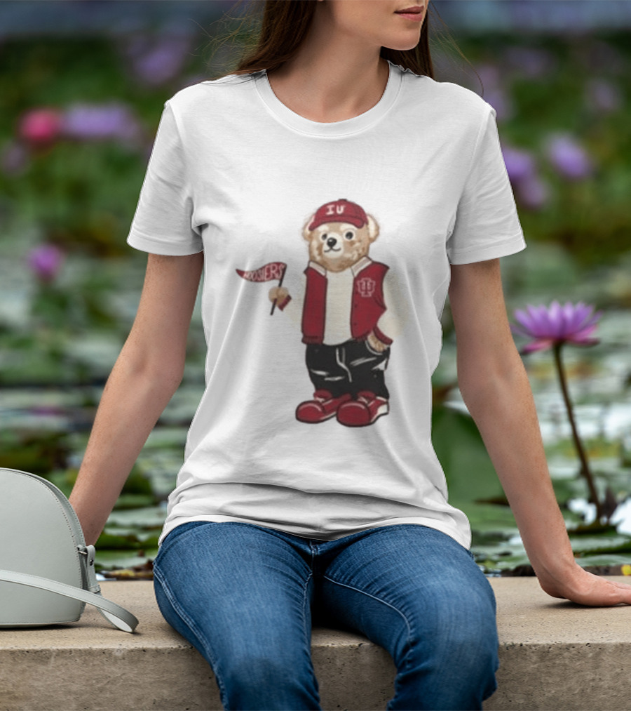 Indiana Hoosiers Polo Bear IU Jacket And Cap T-Shirt