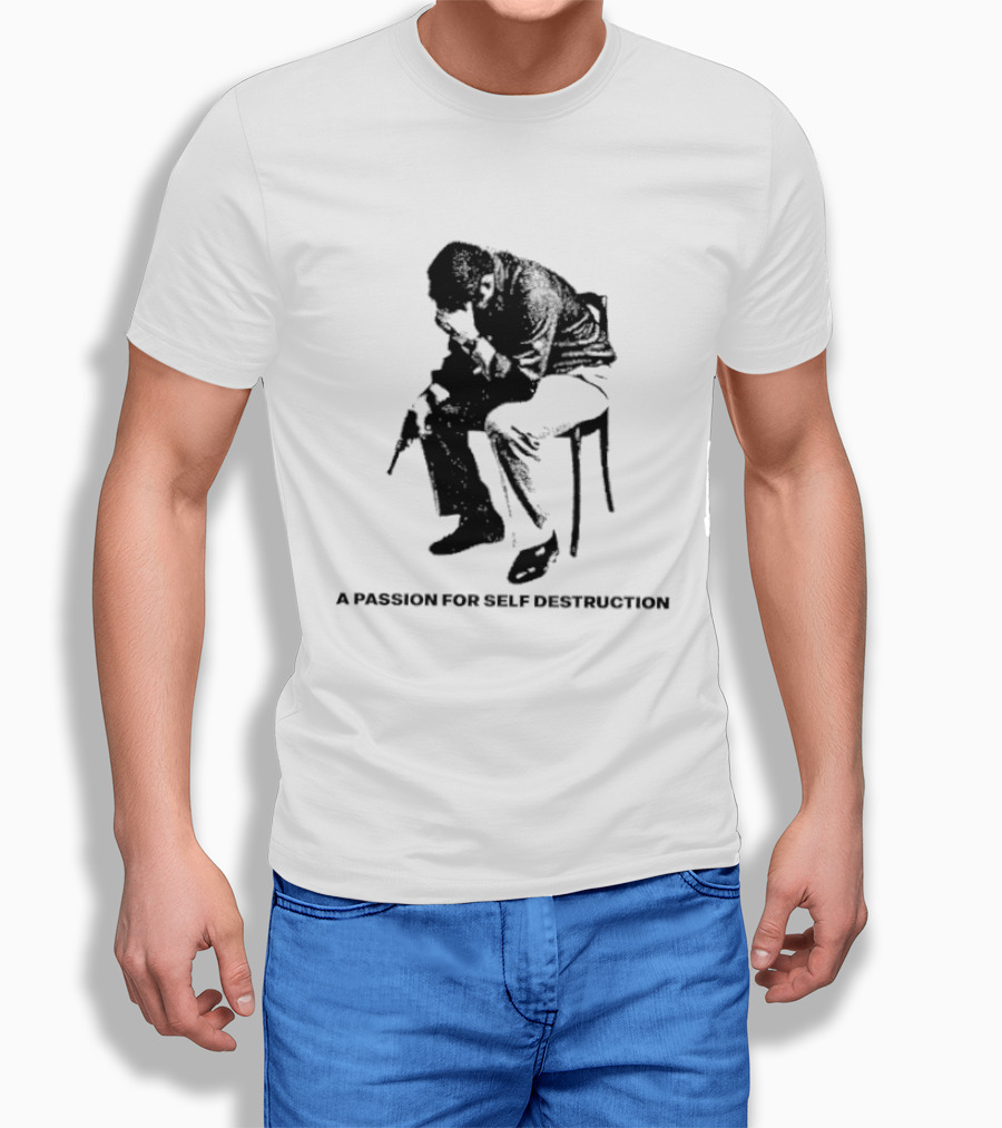 A Passion For Self Destruction Dark Aesthetic Sitting Figure T-Shirt