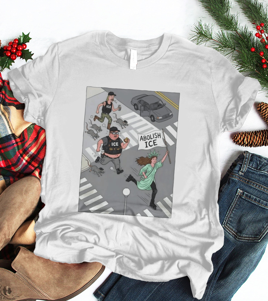 Abolish ICE Political Cartoon With Lady Liberty Protest T-Shirt
