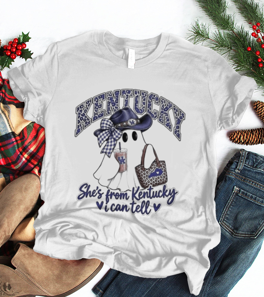 Kentucky Ghost Halloween She's From Kentucky I Can Tell T-Shirt