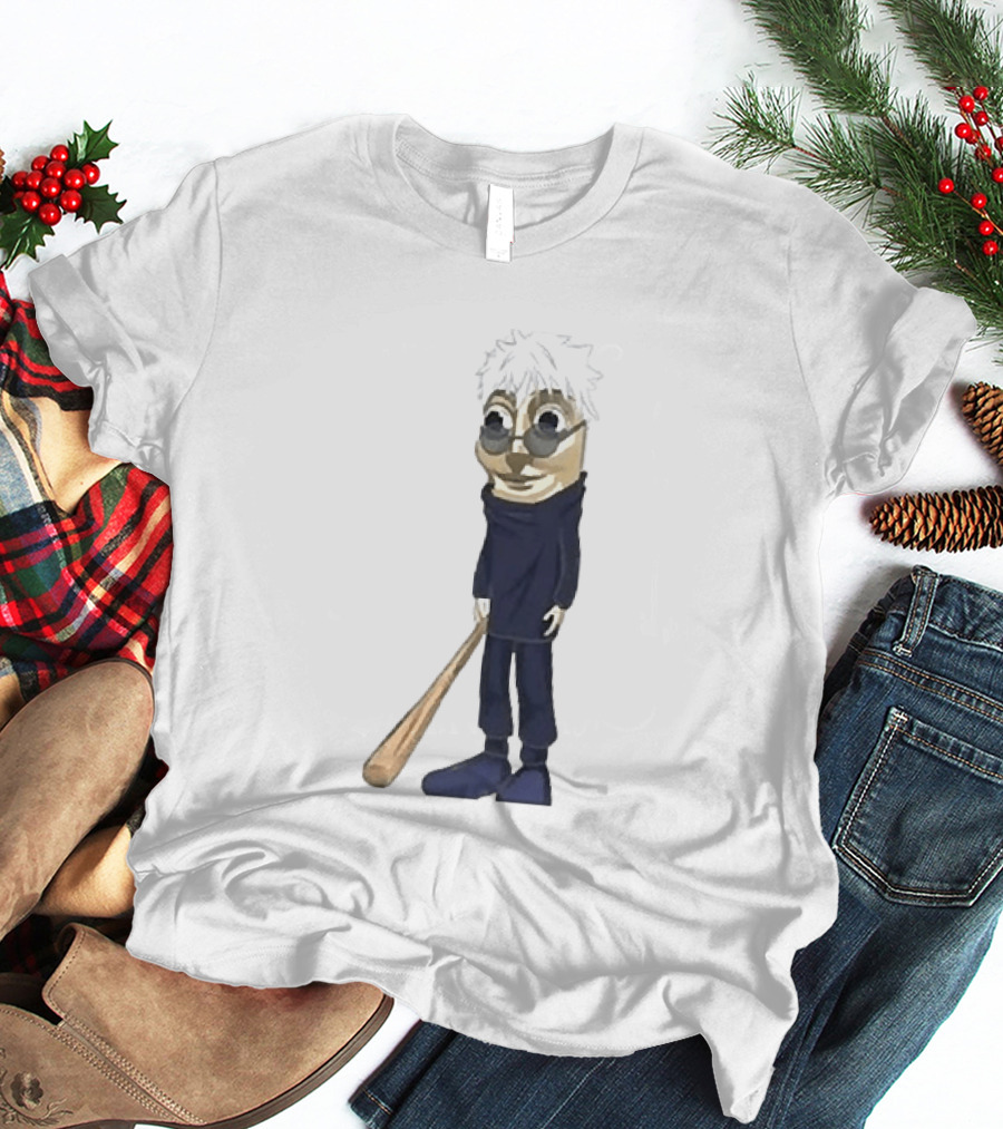 Gojo Satoru Crossover Tung Tung Tung Sahur Character Fusion T-Shirt