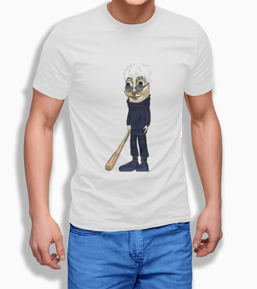 Gojo Satoru Crossover Tung Tung Tung Sahur Character Fusion T-Shirt