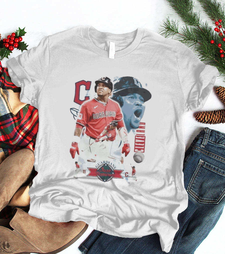 Cleveland Guardians José Ramírez 11 Collage Baseball T-Shirt