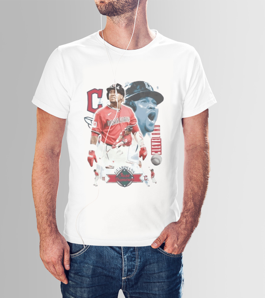 Cleveland Guardians José Ramírez 11 Collage Baseball T-Shirt