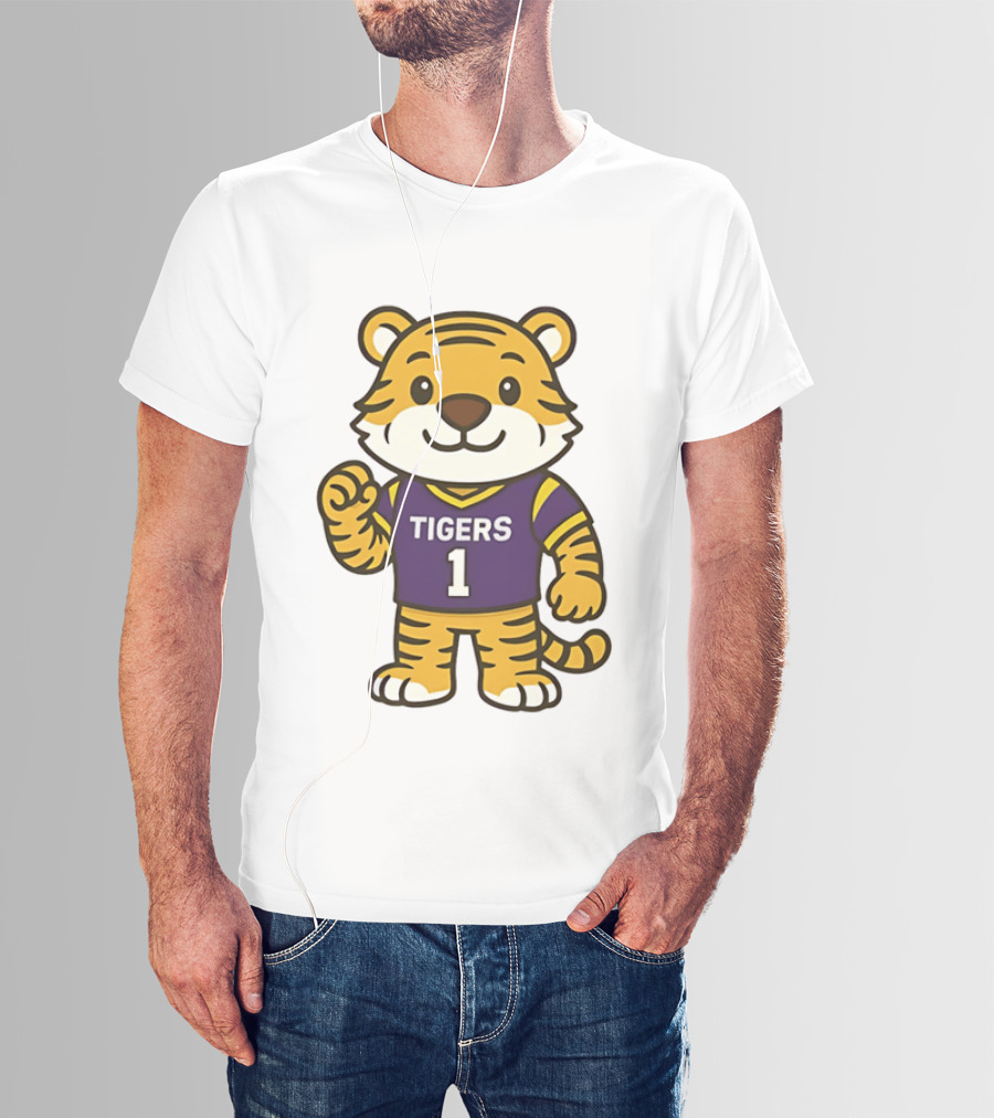 LSU Tigers Mike The Tiger Chibi Cartoon Louisiana Football Team T-Shirt
