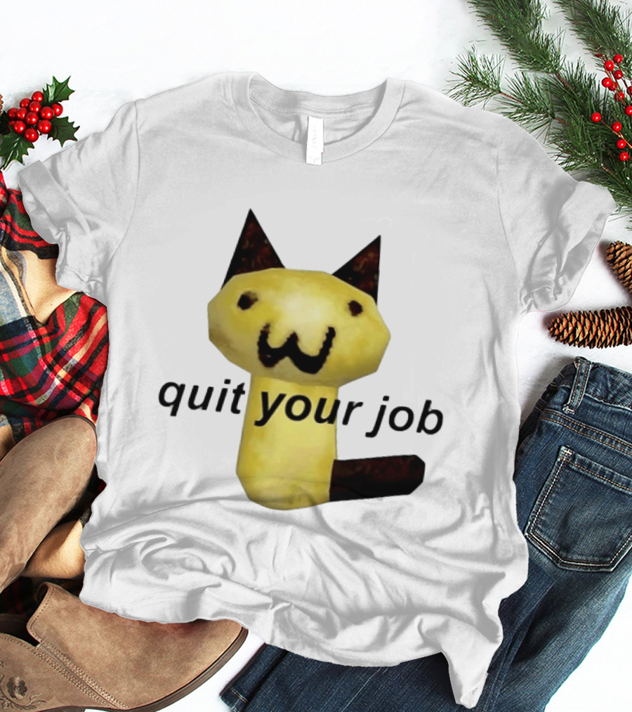 Quit Your Job Potato Cat Meme T-Shirt