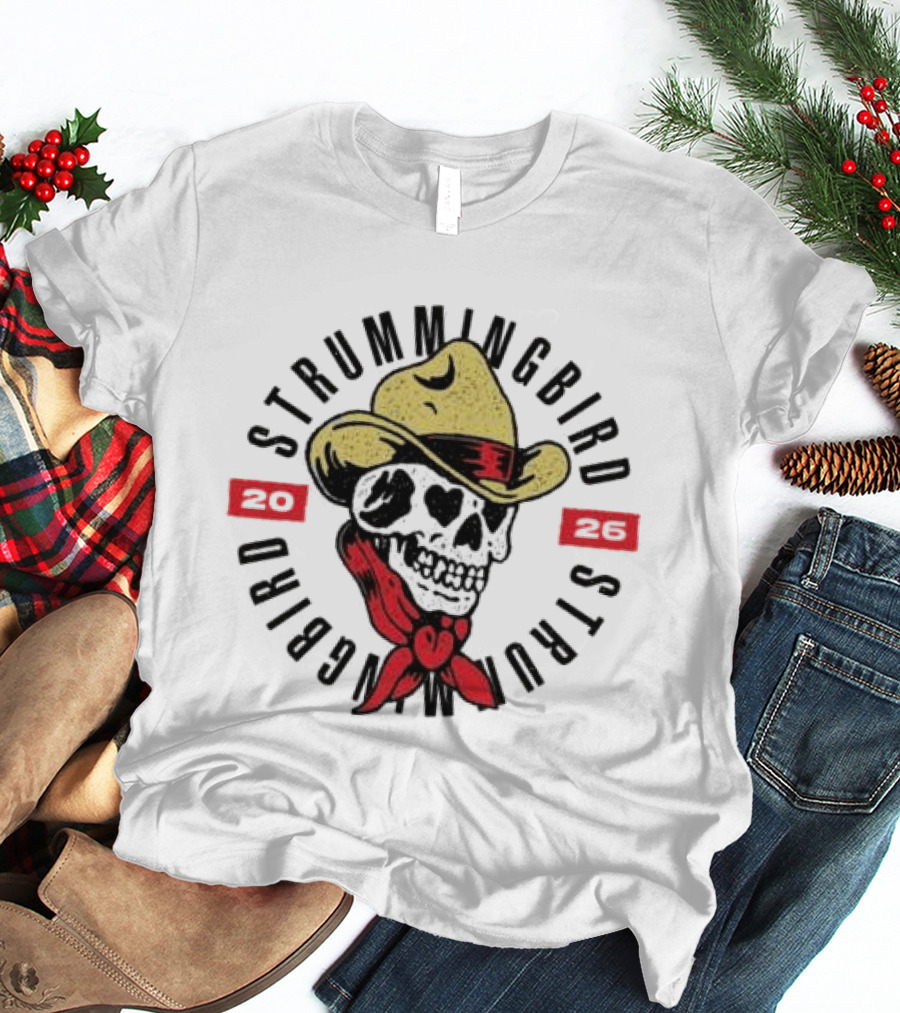 Strumming Bird Cowboy Skull 2020 T-Shirt