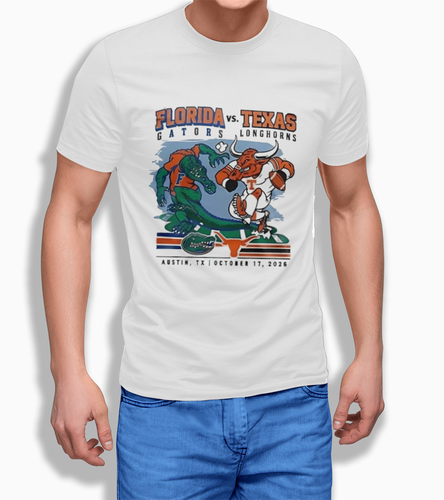 Florida Gators Vs Texas Longhorns Austin October 17 2026 T-Shirt